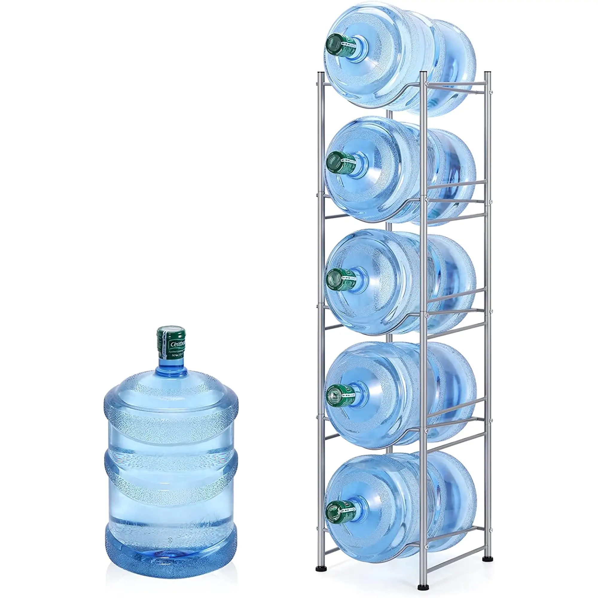 5-Tier Water Jug Rack 5 Gallon Detachable Water Bottle Organizer Storage Holder