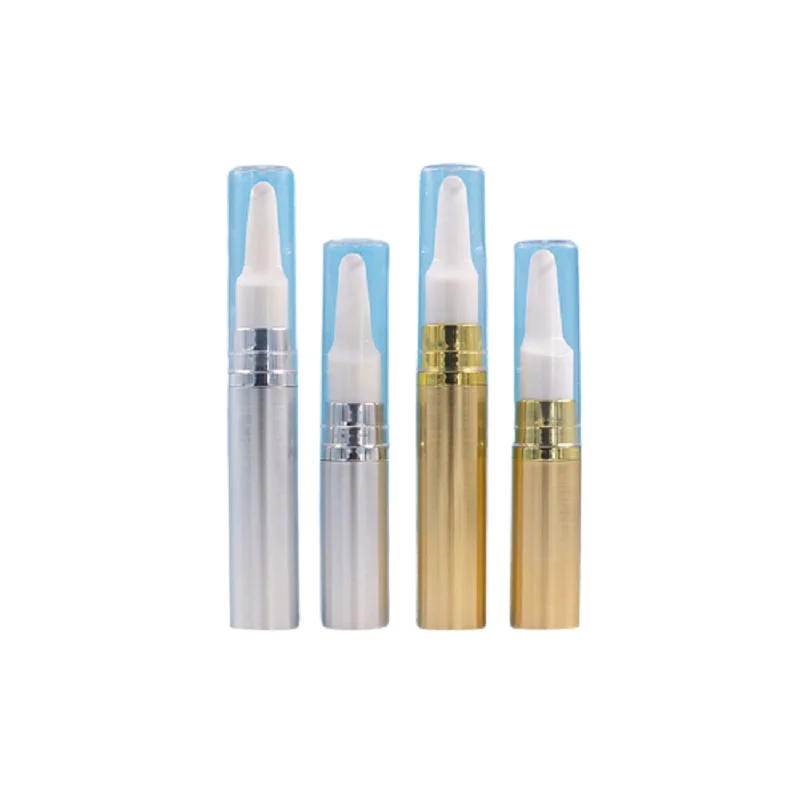 

50pcs Plastic AS Vacuum Lotion Essence Eye Cream Bottle 5ml 10ML Gold Silver Packaging Massage Head Empty Airless Pump Bottles