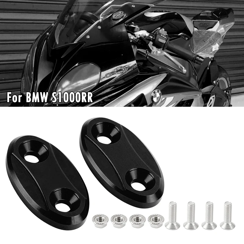 

For BMW S 1000RR S1000 RR S1000RR 09-18 Motorcycle Mirror Hole Decorative Cover Rearview Base baffle Eliminators Cap Accessories
