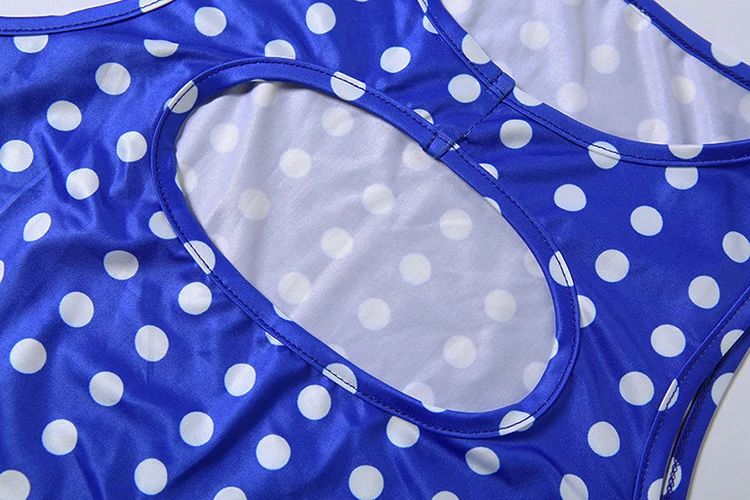 Sisterlinda Chic Sexy Hollow 2-teiliges Set Damen Polka-Dot-Print O-Ausschnitt Crop-Tops + Skinny Stretch-Shorts Hot Girl High Street Anzug – Detail 7