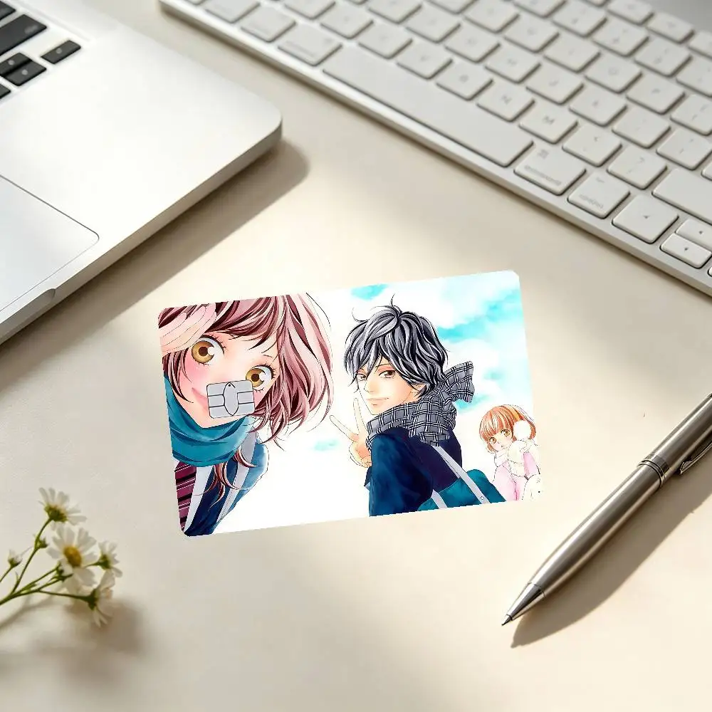 Anime A-Ao Haru Ride Card Stickers Credit Card DIY Card Protector Stickers Waterproof Film Skin Cover