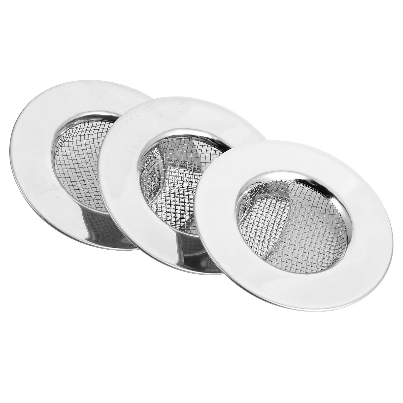 

3Pcs Kitchen Cleaning Drain Filter Stainless Steel Sink Strainers Durable Basket Catcher Hair Stopper for Bathroom Shower Tub