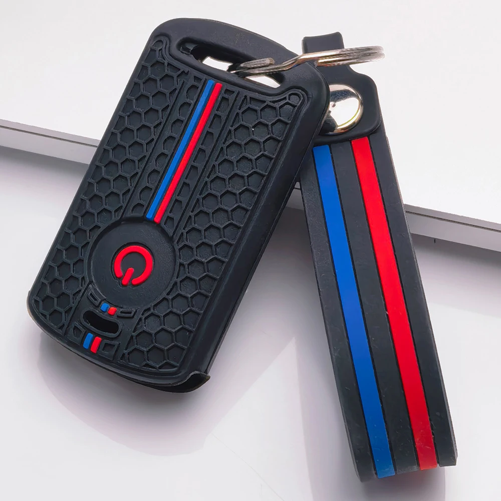 Key Cover for Honda YAMAHA Nmax XMax Aerox Forza with Keychain Anti-Scratch Shockproof Soft Grip Button Friendly Easy Install