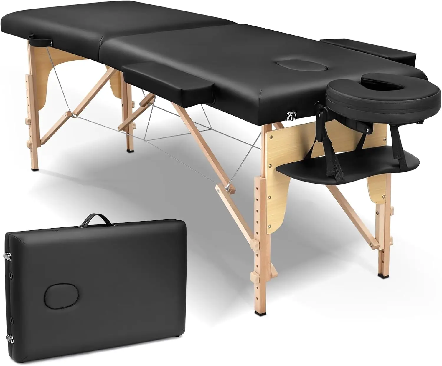 Portable Lash Bed: Folding Physical Therapy Table - Professional Spa Bed for Home - Black