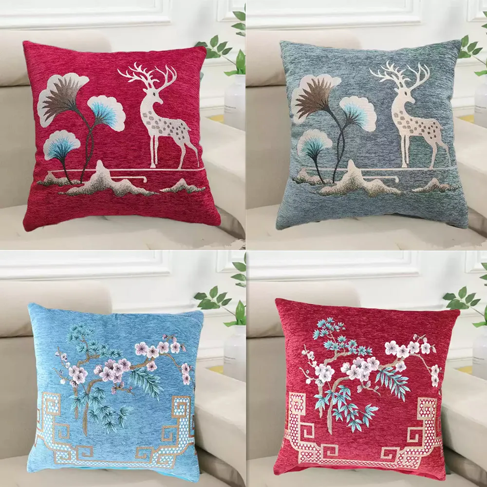 Cozy Chenille Jacquard Nap Pillow Neck Support Cushion For Home Office Travel, Car Morning Sleeping Pillow Bedside Throw Pillow