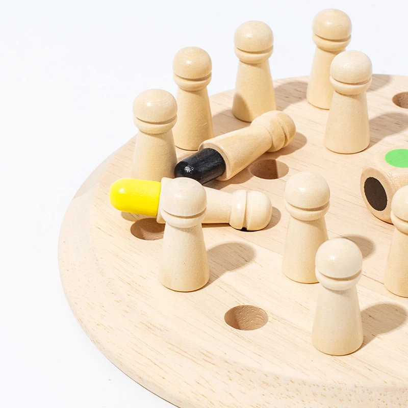 Wooden Memory Match Chess Color Game Board Puzzles Montessori Educational Toy Cognitive Ability Learning Toys For Children