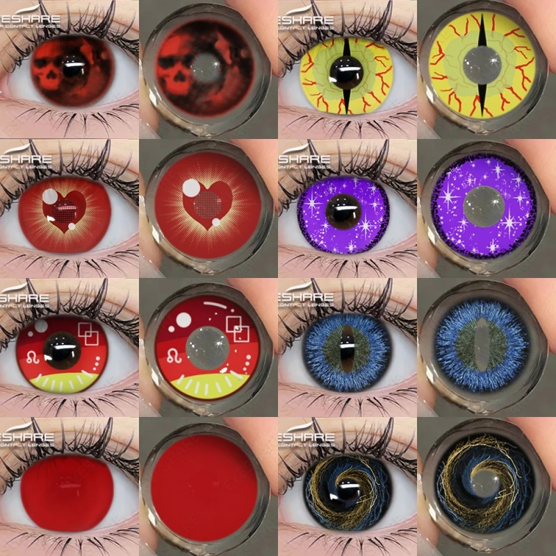 EYESHARE 1 paar Cosplay Kontaktlinsen Farbige Kontakt Cosplay Rote Linsen 1 Jahr Mode Farbe Schönheit Linsen Party Nette Augen objektiv