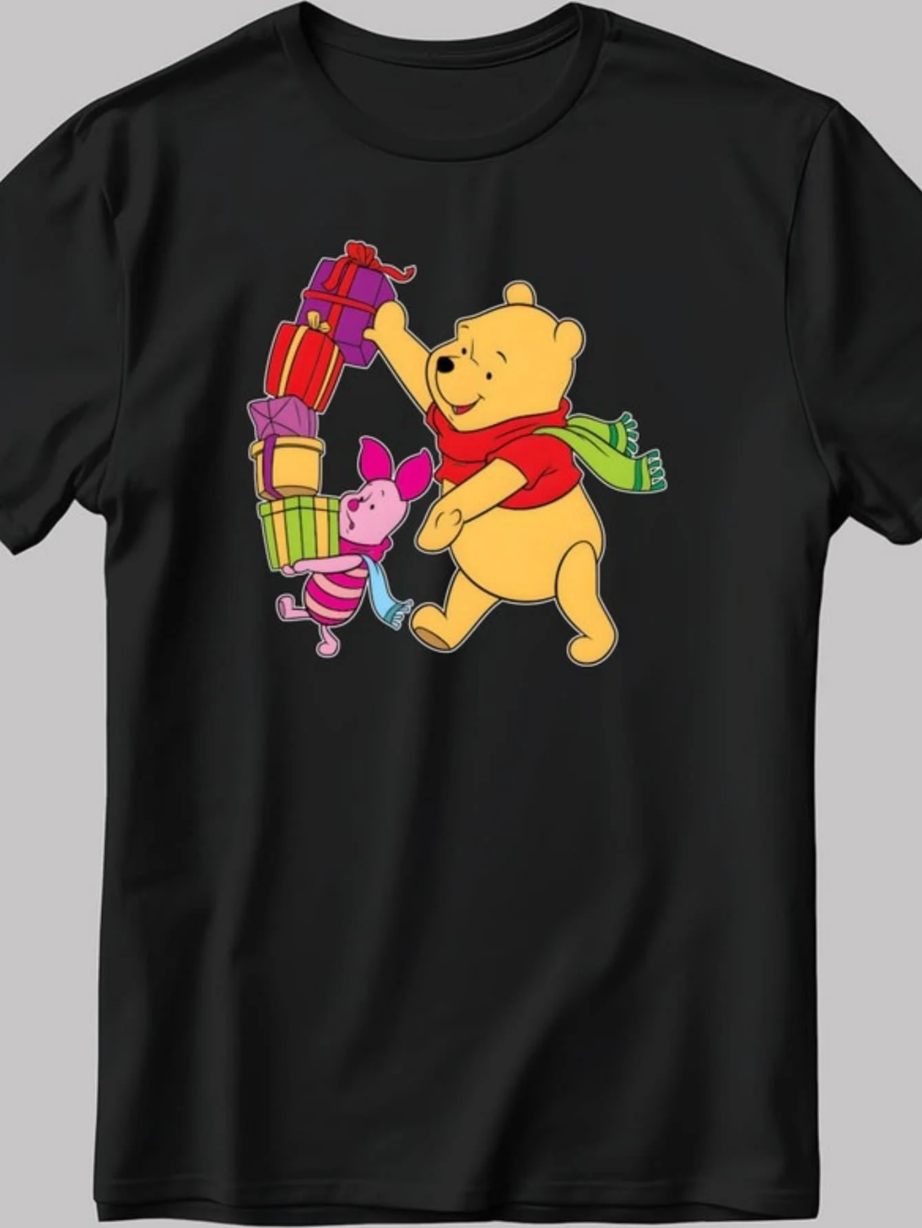 

2025 new Men's Disney Winnie the Pooh Pattern T-shirt Daily Leisure and Theme Activities Wear Pure Cotton Short Sleeves