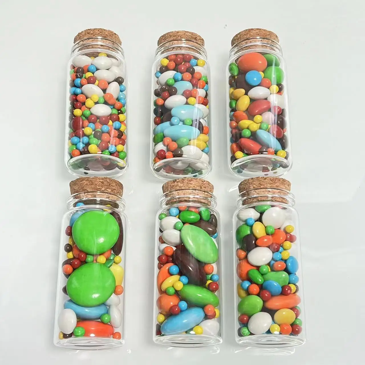 Dragee Glass Test tube 26*37*80mm 60ml Small Glass Bottles Corks Storage Tiny Jar Spice Candy Containers Vial Stopper