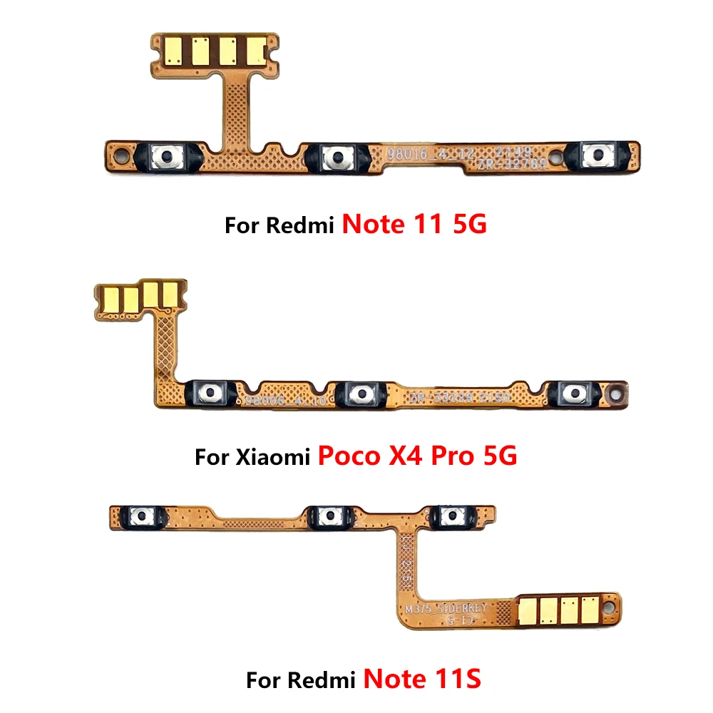 For Redmi Note 11S 11 5G Poco X4 Pro 5G Power Volume Button Flex Cable Side Key Switch ON OFF Control Button Repair Parts