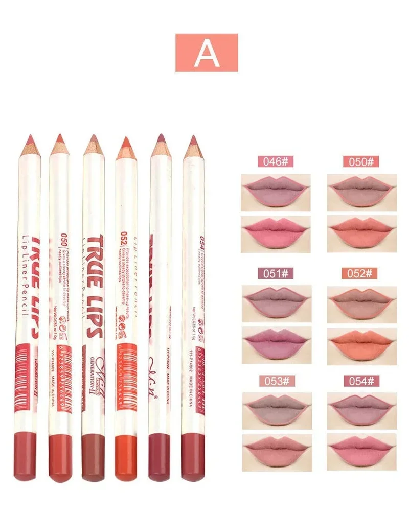 6 pz/set matita Lipliner rossetto opaco waterprofissional Long Lasting Women Makeup Crayon A Levre Maquiagem Profissional Completa