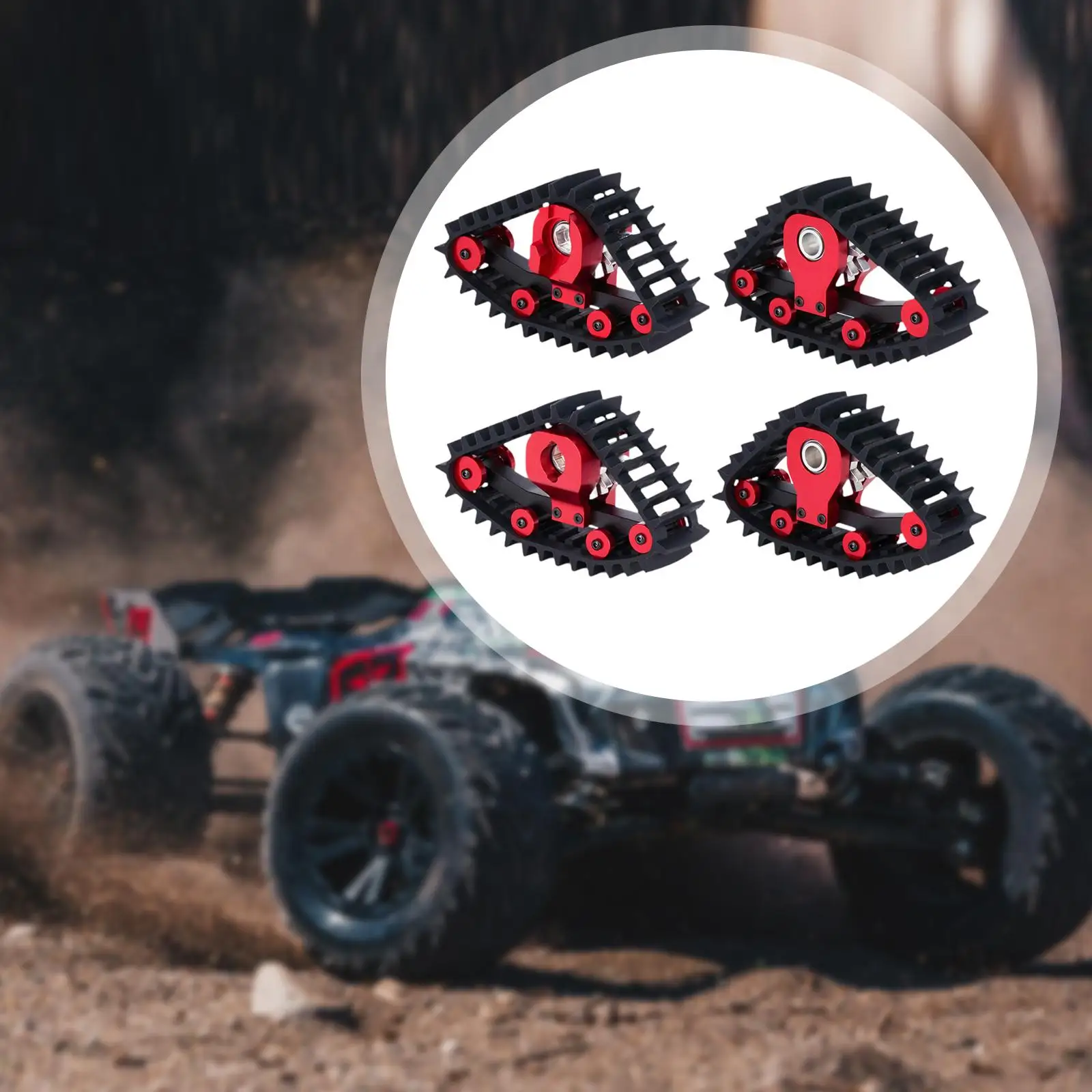 4 قطع عجلات المسار استبدال إطارات الثلج قسط محاكاة خفيفة الوزن ترقية الإطارات مجموعة لسيارة الزاحف RC 1/18 #3