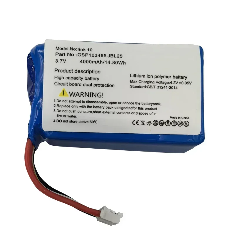 Fast Shipping 2024 Years 100% Original GSP103465 4000mAh Speaker Battery For JBL Link 10 Link10 Loudspeaker Bluetooth Bateria