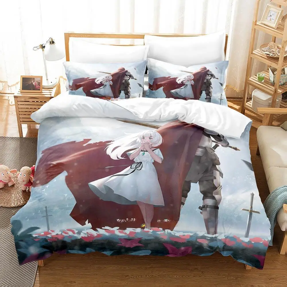 3D Print Game ENDER LILIES: Quietus of the Knights Bedding Set Cartoon Anime three-piece set Adult Kid Bedroom Duvetcover Sets