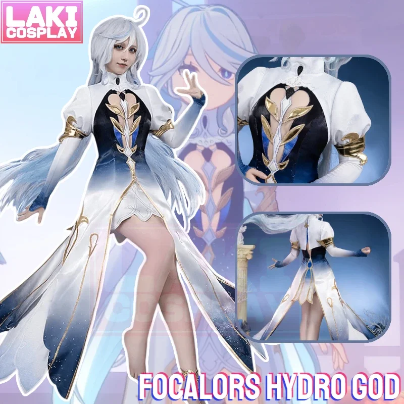 

Genshin Impact Focalors Cosplay Costume Game Genshin Impact Cosplay Dress Halloween Costume Hydro God Furina Cosplay Wig