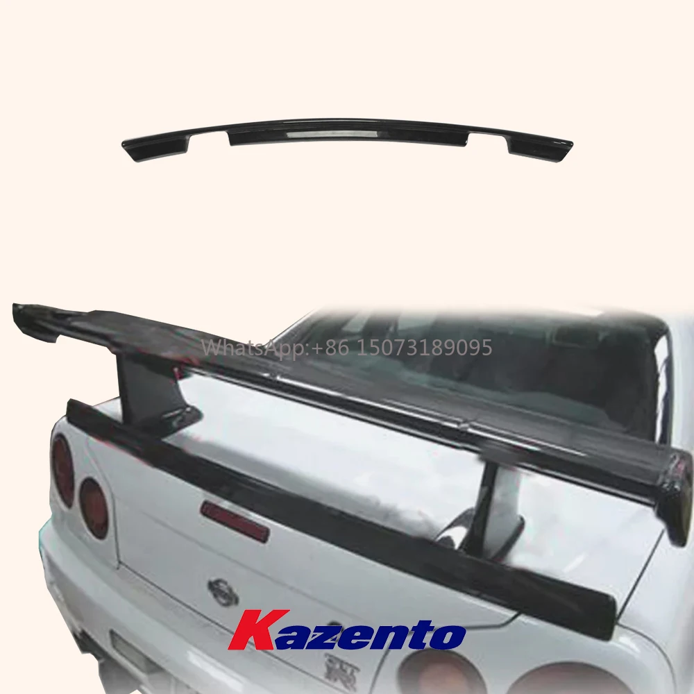 

For Nissan Skyline R34 GTR NI Style Fiberglass Unpaint Rear Trunk Lip Spoiler