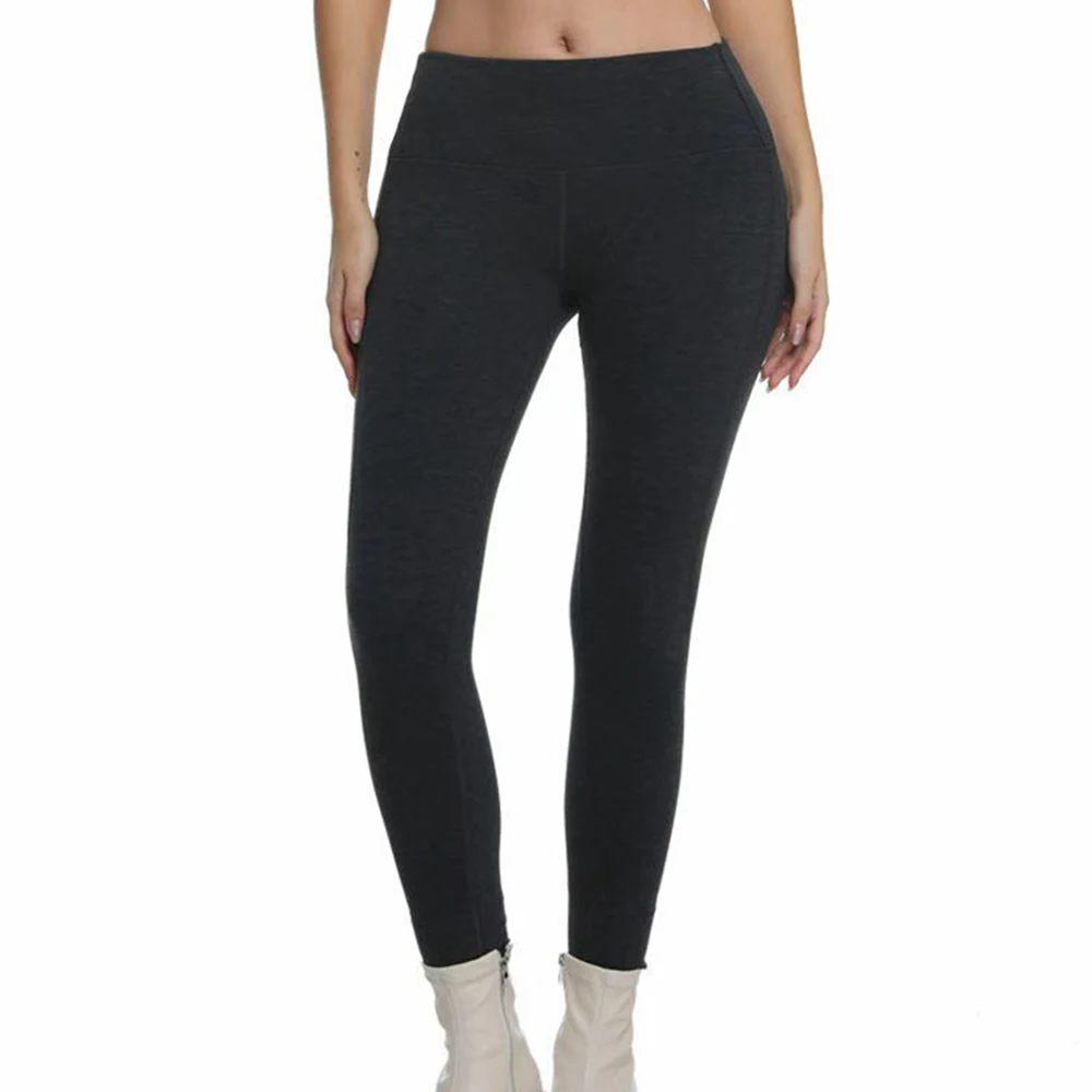

Women's High-Waist Elastic Fce Leggings Autumn Winter New Sle Fitn Sports Nine-Piece Base Layer Pants Tummy Control