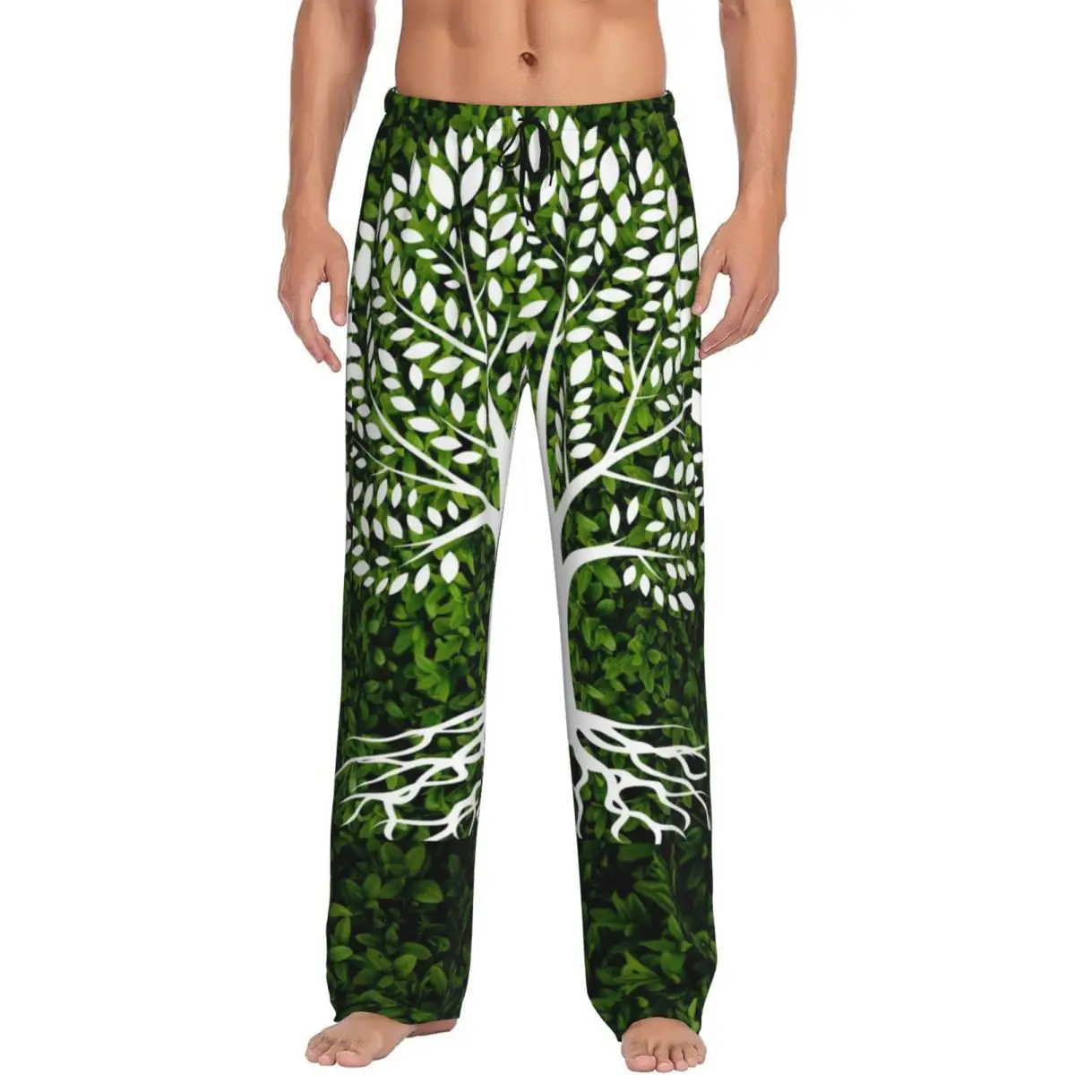 Trees In Nature Green Leaves Men Sleep Bottoms Male Lounge Trousers Men's Pajama Pants