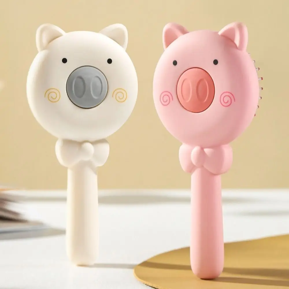 

Cartoon Pig Air Cushion Hair Comb Retractable Automatic Cleanup Massage Hair Brush Untangling Styling Tool Scalp Massage Comb