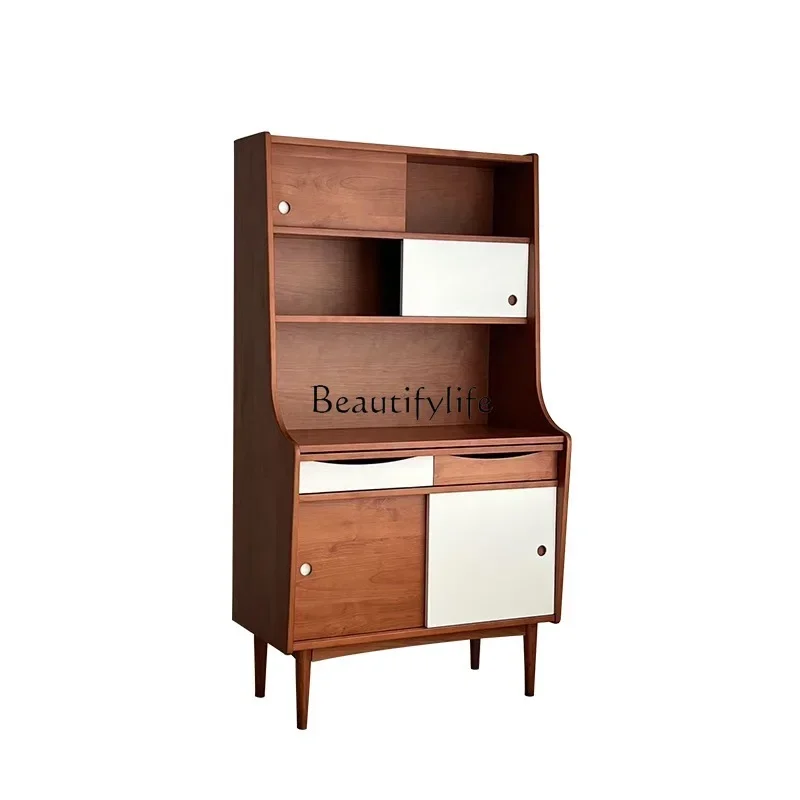 

Retro solid wood storage cabinet Small apartment dining room side cabinet
