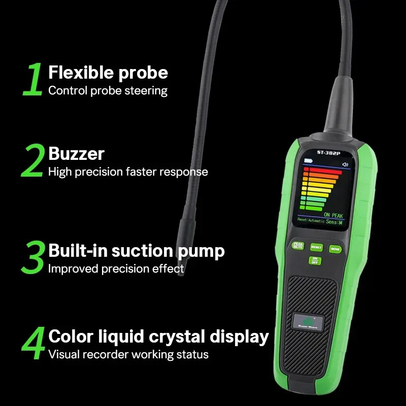 

ST-382P Semiconductor Refrigerant Leak Detector Air Conditioning Car Refrigerant Freon Leak Detector ST-382P Electronic Halogen