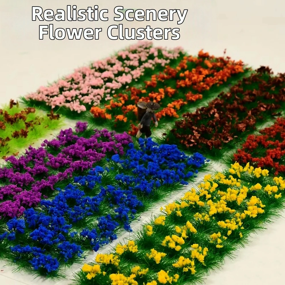 14pcs/set Multicolors DIY Miniature Garden Decor Plastic 40*10*8mm Durable Static Scenery Model Landscape Wargame Grass Tufts