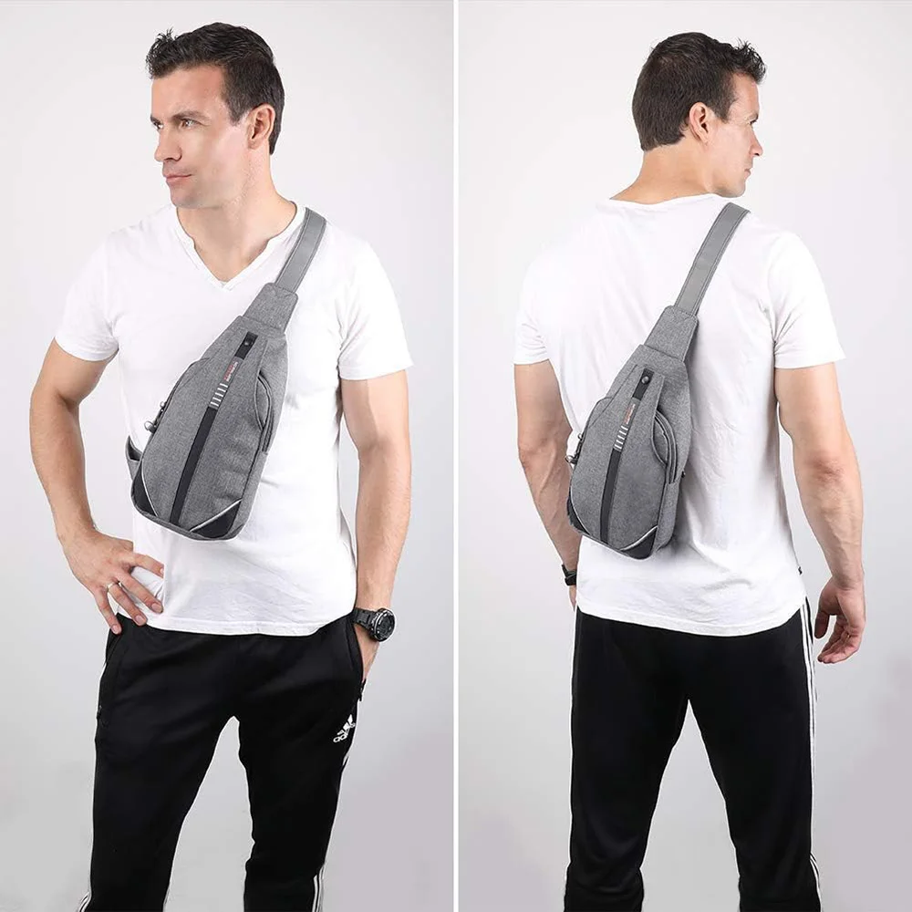 WATERFLY Crossbody Sling Bag Chest Shoulder Backpack Anti Theft Pack Traveling For Mens Bags