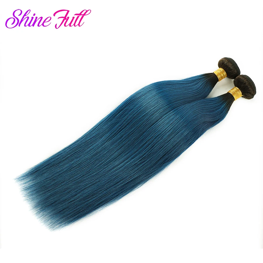 1/tessuto blu dei capelli umani 1/3/4 fasci di estensione dei capelli umani lisci 1/fasci di capelli lisci Remy brasiliani blu