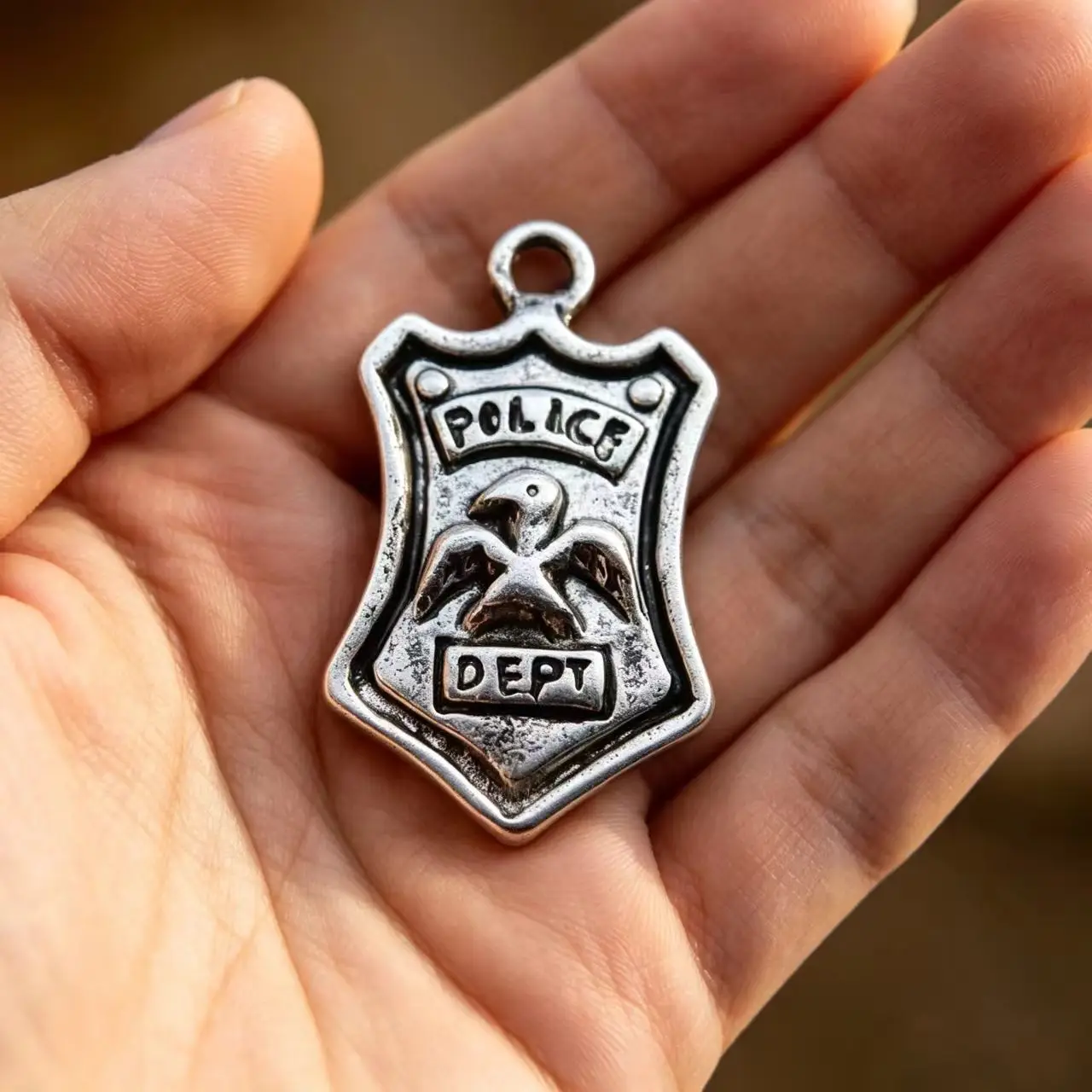 15pcs/Lot 12x22mm Antique Silver Color Police Badge Charms Pendant For Jewelry Making DIY Jewelry Findings