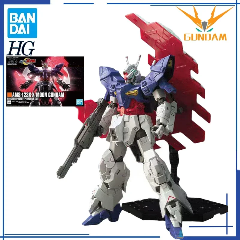 Bandai GUNDAM Original Genuine AMS-123X-X MOON GUNDAM HGUC 1/144 Collectible Ornaments Anime Model Toys Action Figure Gifts