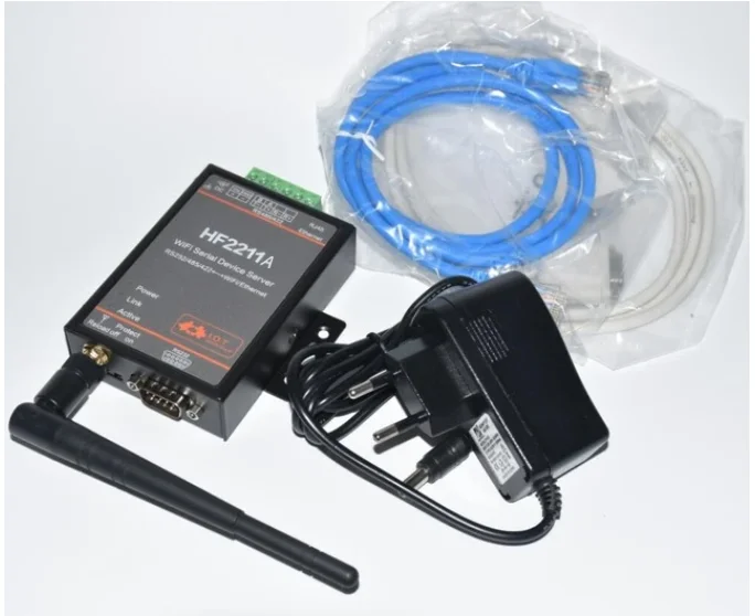 Serwer urządzeń szeregowych WiFi RS232/RS485/RS422 Port szeregowy do modułu konwerter Ethernet WiFi HF2211 HF2211A dostępna wtyczka EU