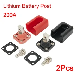 2pcs 200A All Copper Connectors Terminal Post Lithium Battery Energy Storages Terminal Battery Cable Adaptor Connectors