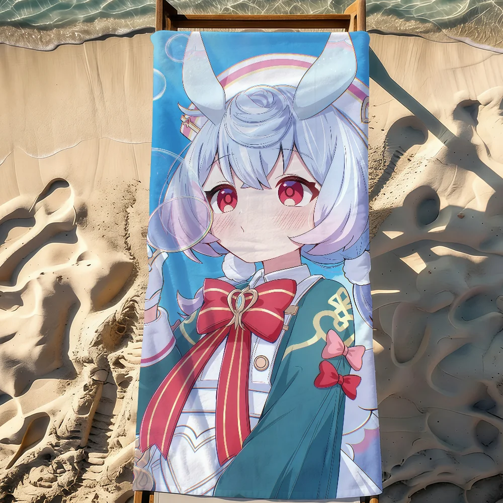 Game Sigewinne Genshin Impact Cute Towel Sports Quick Dry Travel Camping Gear Sandproof Soft Light Large Beach Towel