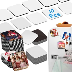 10Pcs/Set Sublimation Magnet Blanks Sublimation Blank Fridge Magnets Personalized Home Kitchen Refrigerator Wall Door Decoration