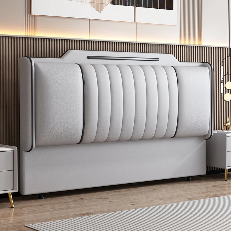 Upholstered Bed Headboards Nordic Luxury Comfortable Leather Bed Headboard Design Modern Cabecero Acolchado Bedroom Furniture image 6
