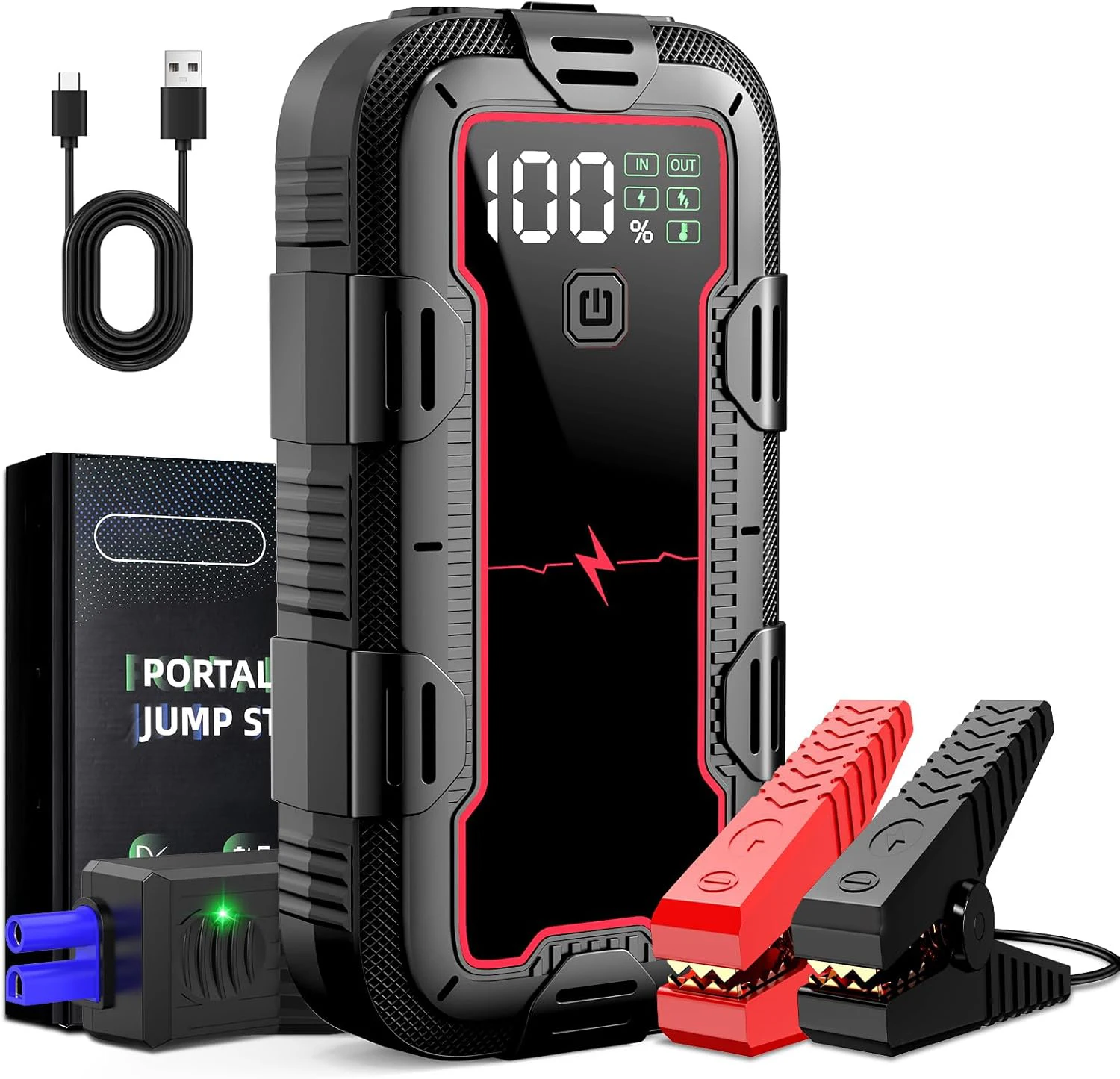 

2025 New Release Mini 3000A Multifunctional Power Bank & Car Jump Starter Emergency Tool Kit with Three Color LED & Easy 12V Use