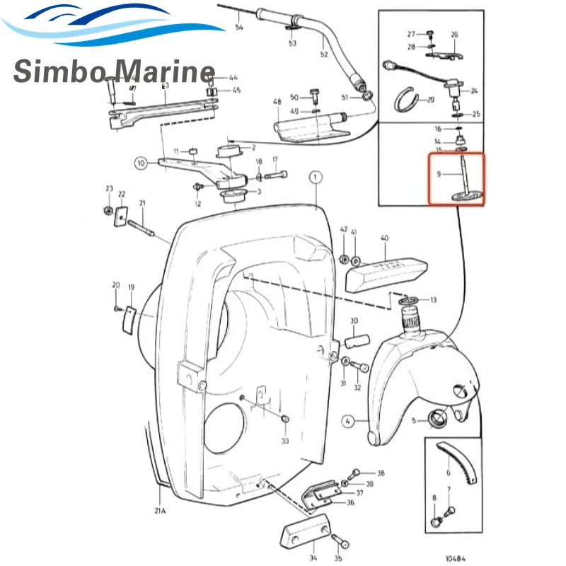 852984 Penta Gear Driving Wheel Trim Indicator Replaces For Volvo 290 DP SP DPE DPG DPC