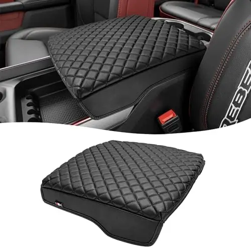 

KBH Armrest Cover for Ram 1500 2500 3500 2019-2026 – Black Vinyl Leather Console Pad