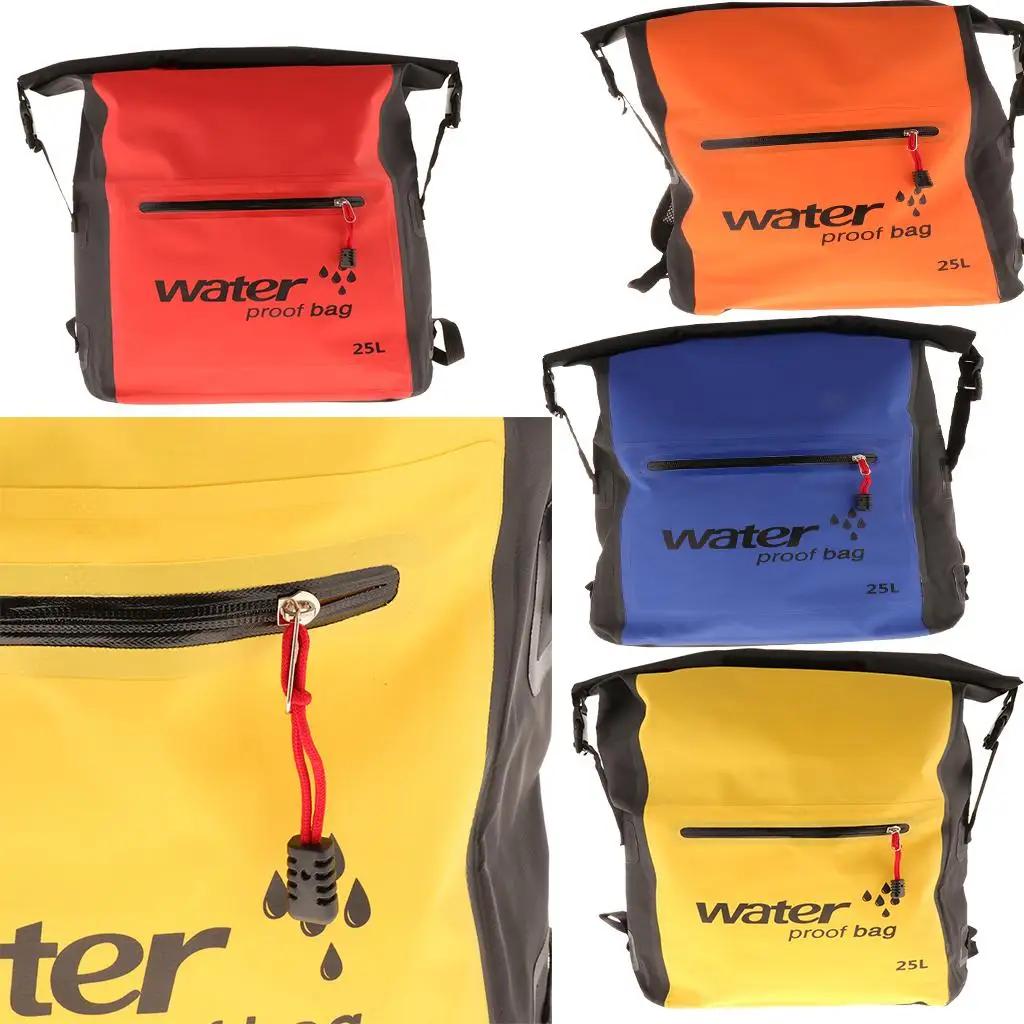 Kayaking Accessories Waterproof Dry Bags Backpack 25L Marine Canoe Sack Bucket for Hiking Camping Beach Gear