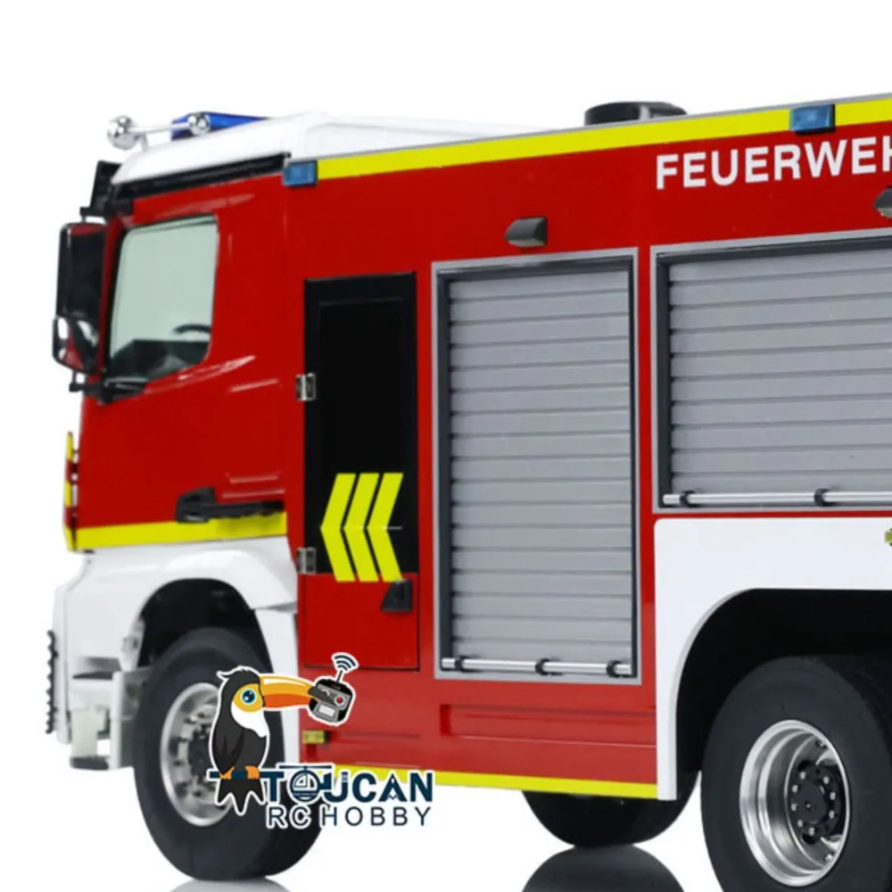 

RTR 1/14 RC Fire Vehicles 6x4 Metal Chassis Remote Control Fire Fighting RC Truck ST8 Light Sound Water Spraying Car Model