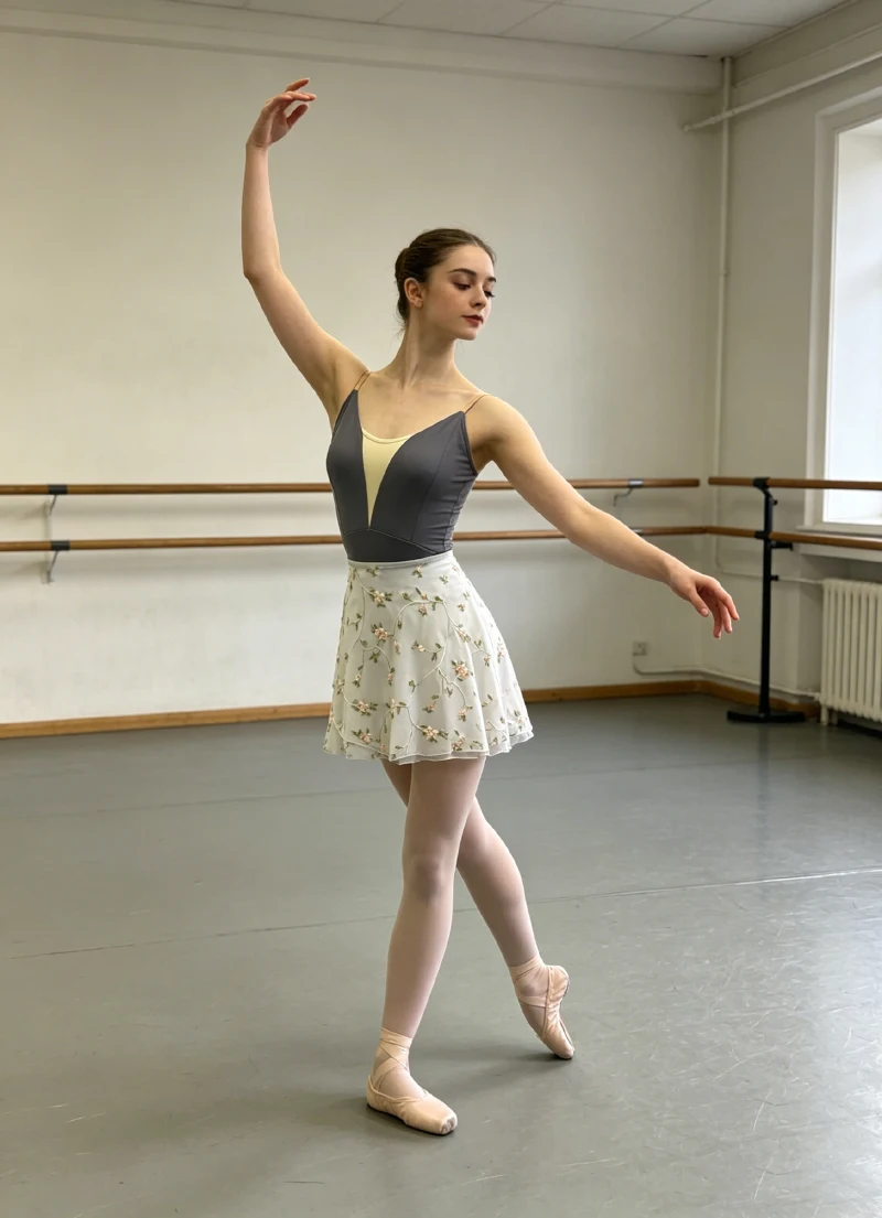 

Women Ballet Small Apron Tutu New Style High Quality Printing Practice Leotard Skirt Adult Elegance Ballet Dancing Dress
