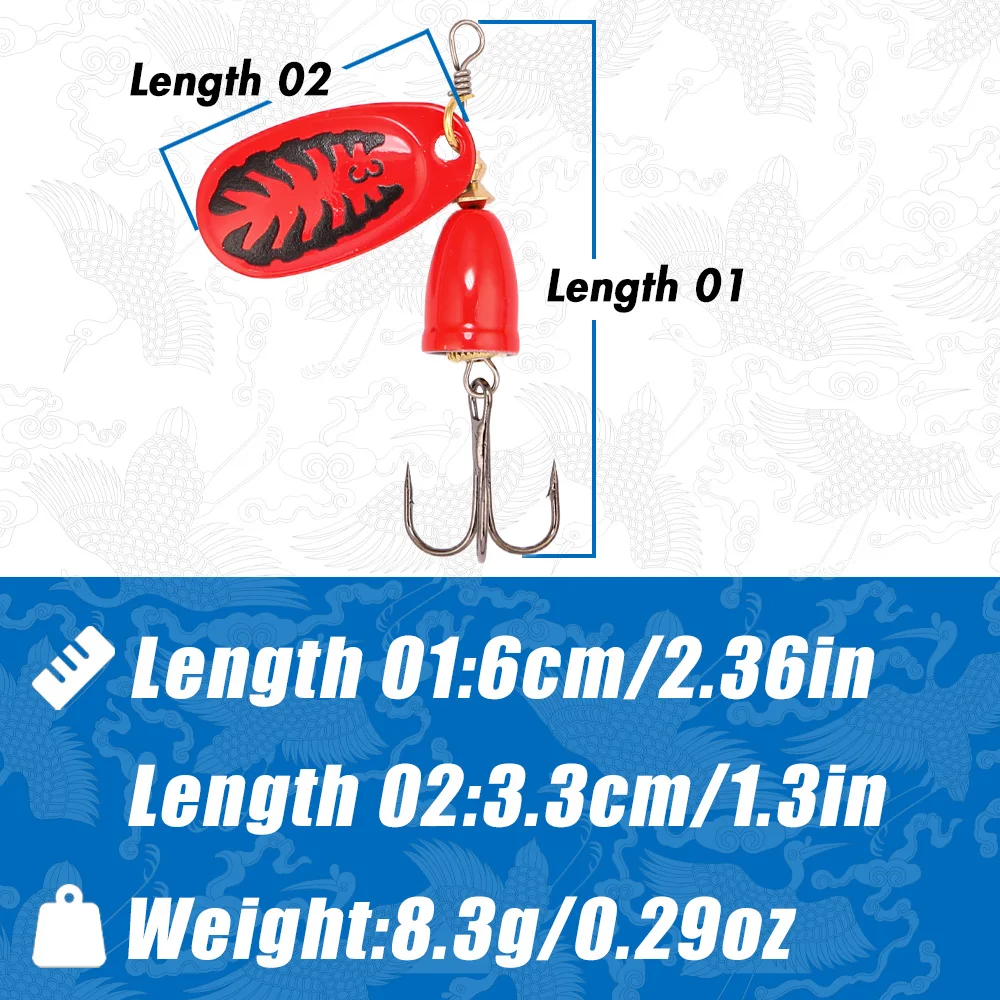 B & U سبينر الطعم الصيد إغراء ملعقة 1 قطعة المياه العذبة المياه المالحة إغراء اكسسوارات خطاف ثلاثي المعادن الصلب إغراء Wobblers معالجة