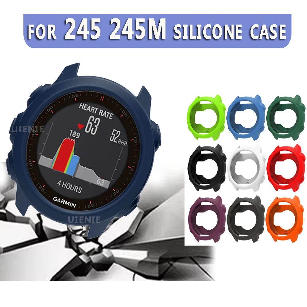 Soft Silicone Protective Case Cover For Garmin Forerunner 245M/245 Smart Watch Hollow Protector Shell Protective Cases Frame