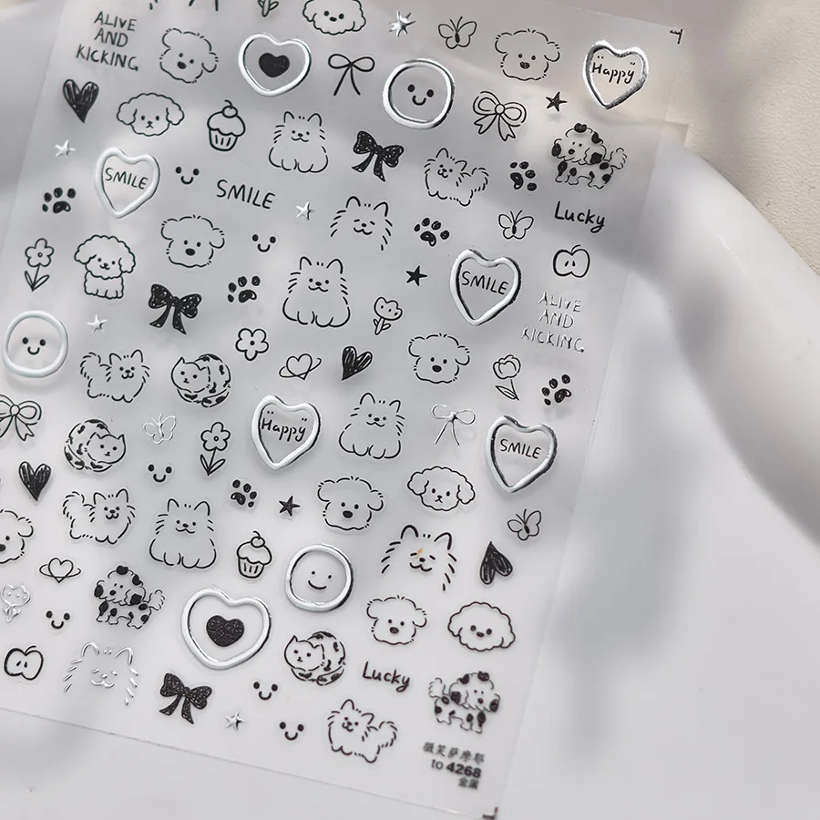 Koreanische Jelly Smile Nail Art Aufkleber Niedliche blinkende Augen Coole Sonnenbrille 5D Glänzende Gel-Effekt Nail Art Dekoration Maniküre Aufkleber