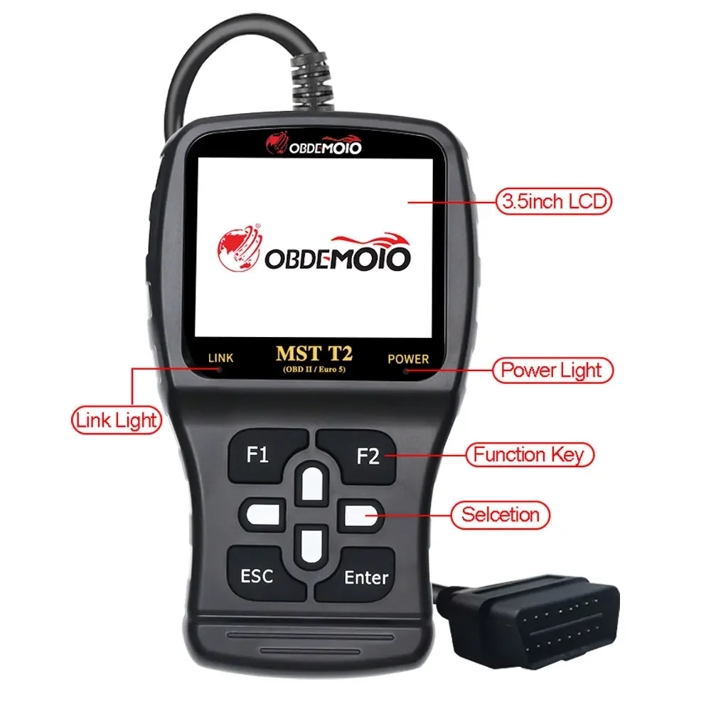 Motorcycle Diagnostic Instrument Read DTCs & Clean DTCs MST-T2 OBD II (Euro V/IV Protocol) 5 In 1 Code Reader