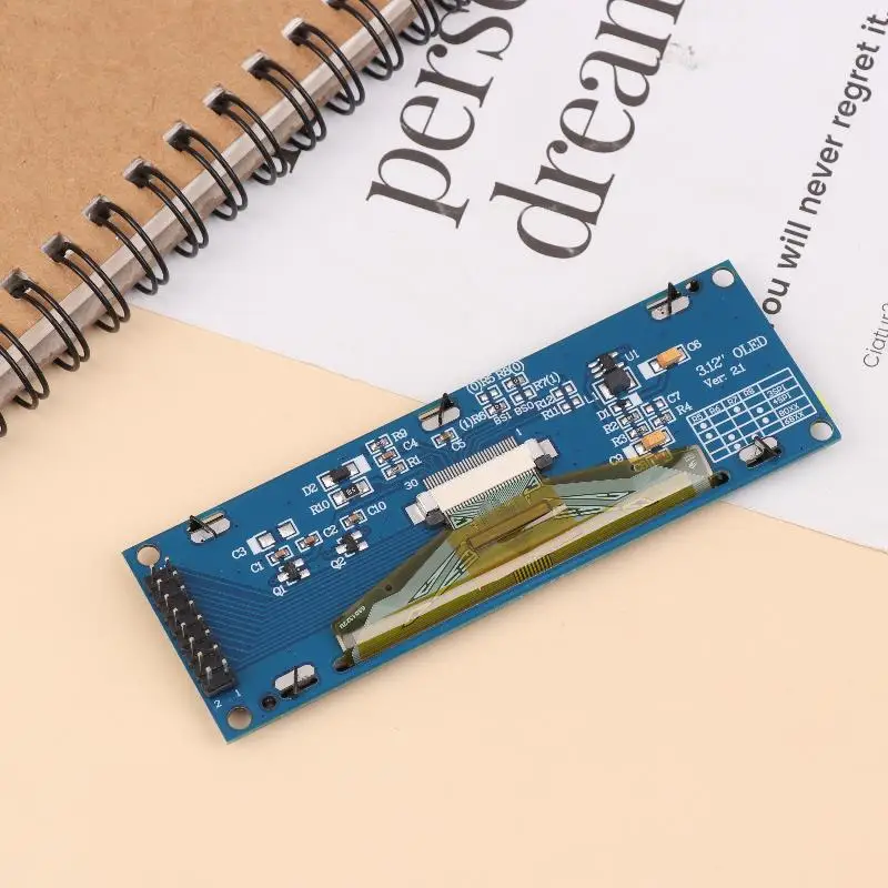 3.12 Inch OLED Display Module SSD1322 256x64 For Arduino STM32 SPI I2C Interface With Pre-soldered Pin Header