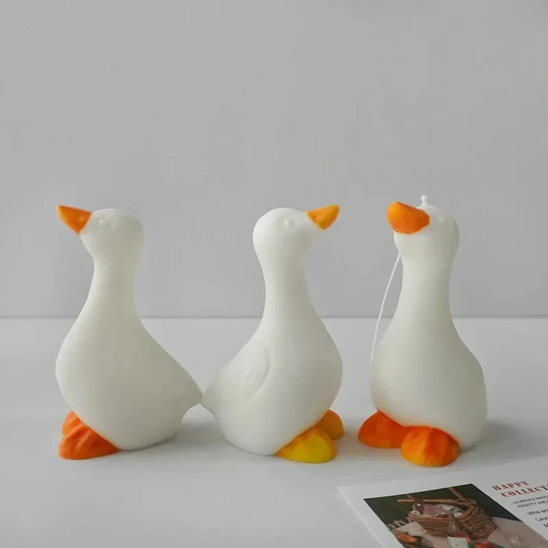 

Standing Duck Candle Mold DIY Cute Duck Plaster Ornaments Molds Handmade Soap Silicone Candle Mold