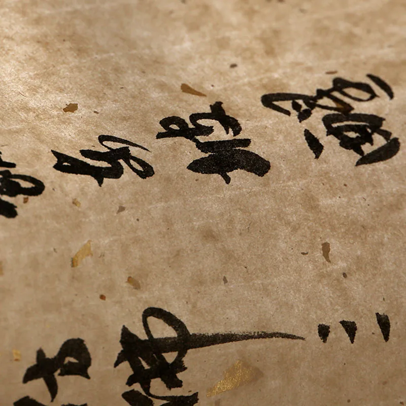 50 Sheets Chinese Calligraphy Paper Handmade Xuan Paper Antique Gold-Sprinkled Half-Sized Raw Brush Writing Paper