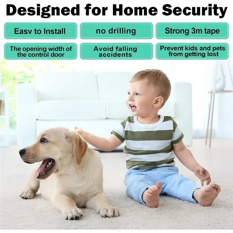 A07I Anti-Fall Window Limiters 2Pcs Security Protections Child Safety Buckles Adhesive Closet Cabinet Door Lock