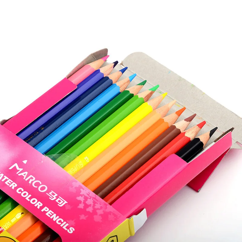 Marco 4120-12CB Water-soluble Colored Pencil Paper Box Color Lead